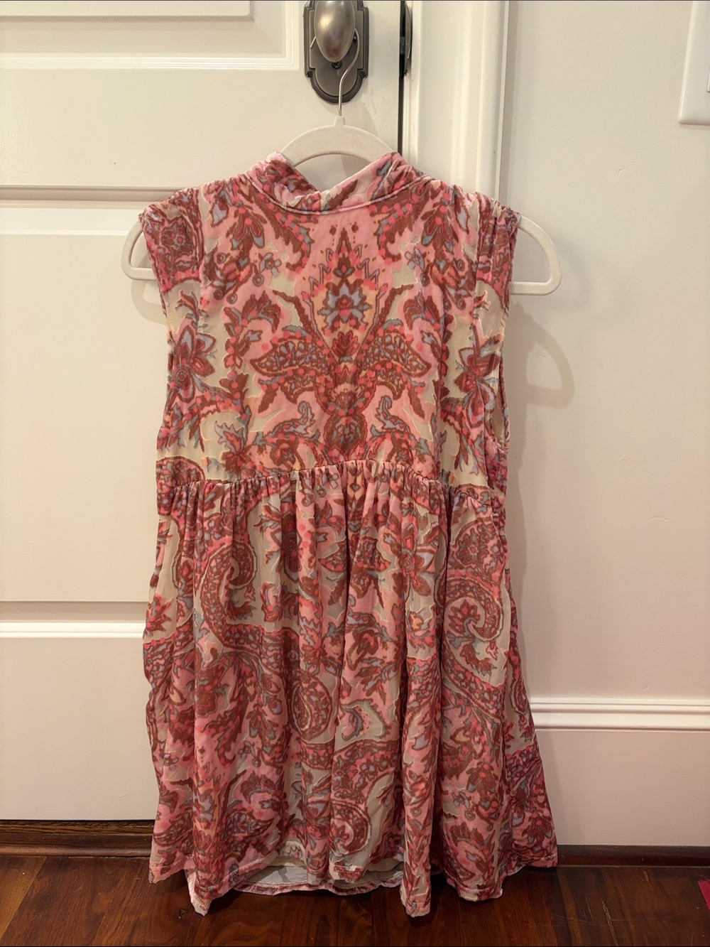 Free People All the Time Paisley Velvet Floral Minidress